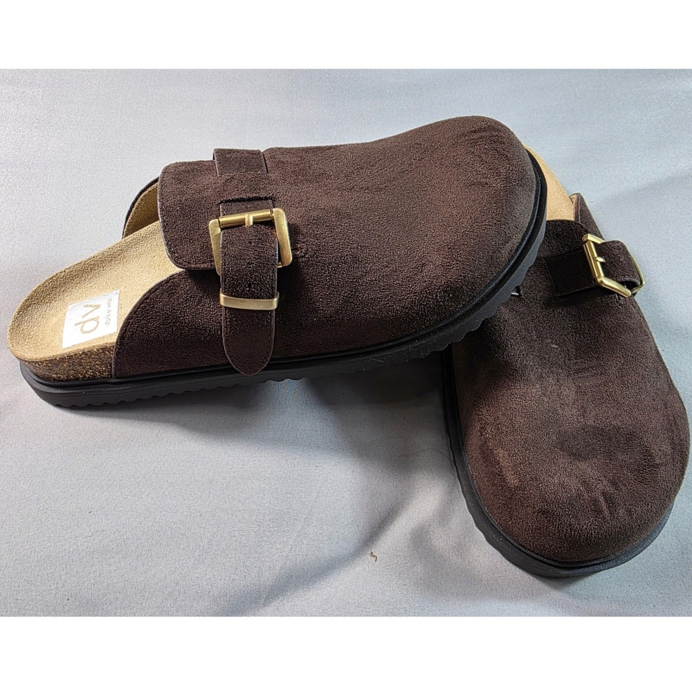Dolce Vita Yohana Clogs Women Size 9 Brown Suede Buckle Mules NEW